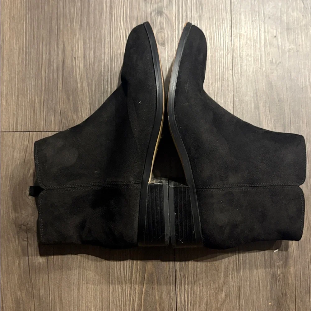 J. Crew Women’s Faux Suede Black Flat Ankle Boots
